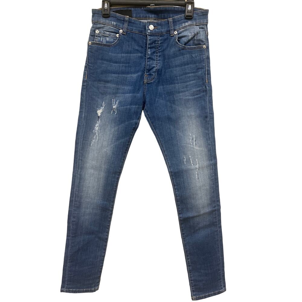 Inimigo Distressed Tattered Skinny Fit Stretch Denim Jeans Portugal 30x32 sz46